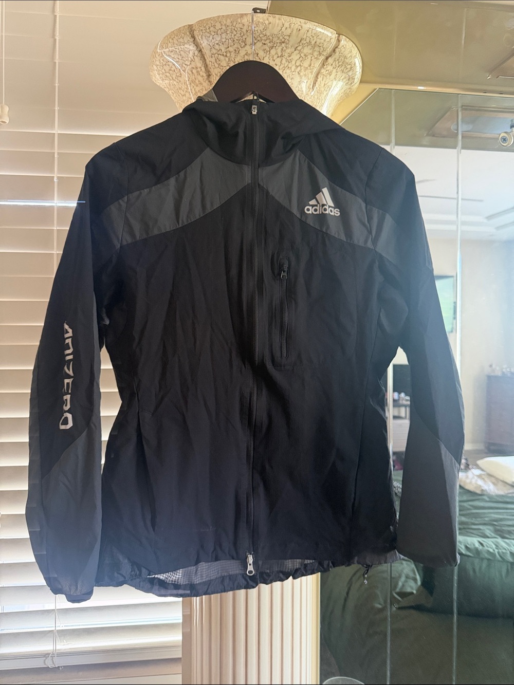 adidas Black & Dark Gray women performance Hooded Jacket excellent condition